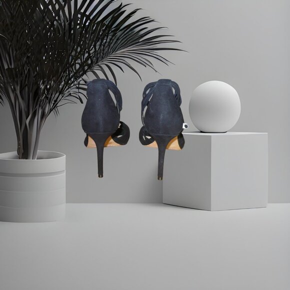 Vince Camuto “Stellima” Black Suede String Stiletto Sandals New | Ankle Ties| 10 - Picture 3 of 5